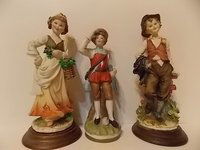 (3) capodimonte porcelain statue figures: (3) capodimonte porcelain statue figures