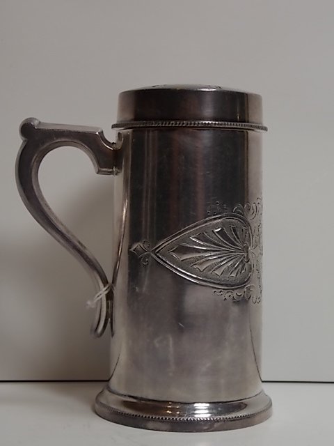 19th century silverplated redfield & rice muffineer