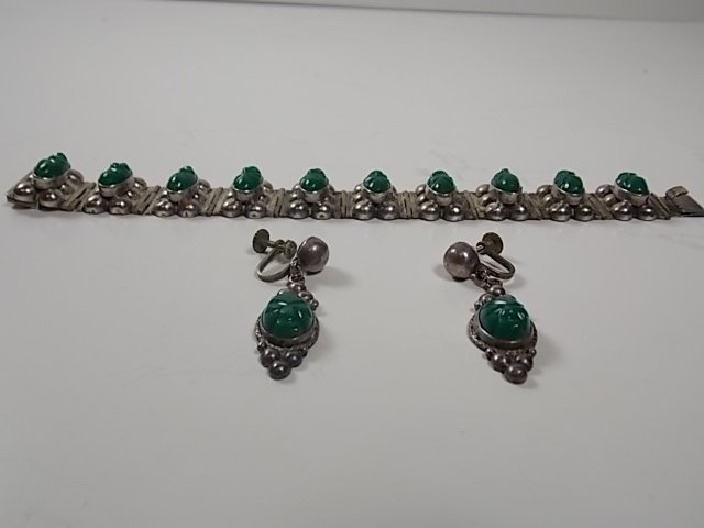 Sterling Silver Braclet & (2) earings - 2