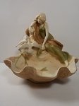 Royal Dux Figurine Dish: Royal Dux Figurine Dish. 9" x 9.25".
