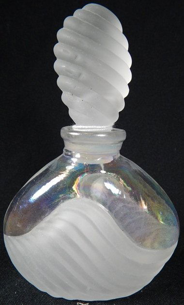 Deco Frosted & Clear Perfume Bottle: Deco frosted to clear perfume bottle, lalique style!
