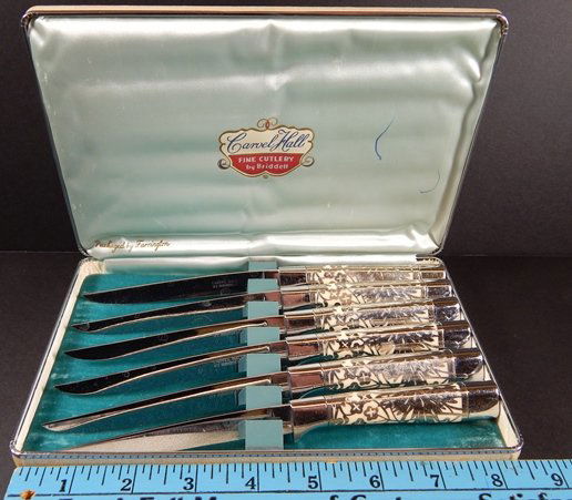 CARVEL HALL BY: BIDDELL VINTAGE KNIFE SET: CARVEL HALL BY: BIDDELL VINTAGE KNIFE SET IN ORIGINAL CASE.