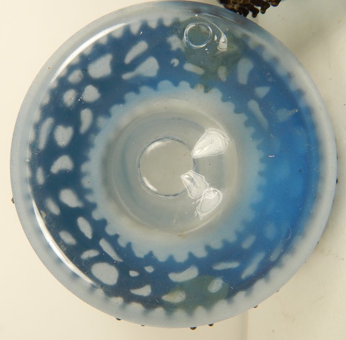 (2) MID CENTURY BLOWN GLASS CANDLE HOLDERS - 3