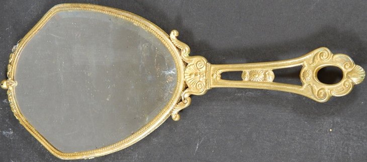 ANTIQUE PAINTED PORCELAIN DRESSING MIRROR - 3