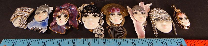 HANDMADE & SIGNED ERTE STYLE BROOCHES & CHARM: HANDMADE & SIGNED ERTE STYLE BROOCHES & CHARM. THESE ARE SO UNIQUE!!