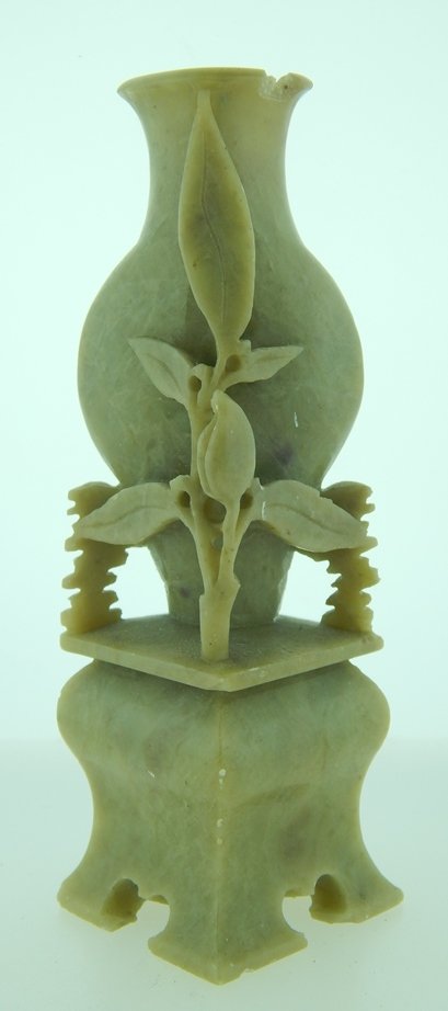 CHINESE SOAPSTONE VESSEL: 4" X 2"