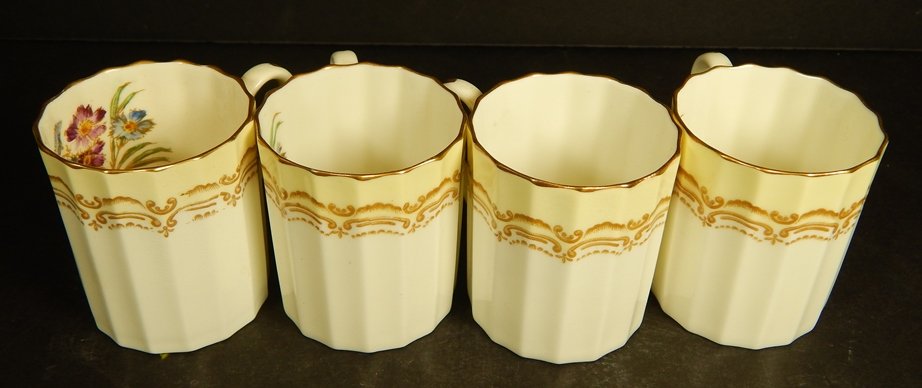 (4) ROYAL WORCESTER TEA CUPS: 2.25" X 1.75"