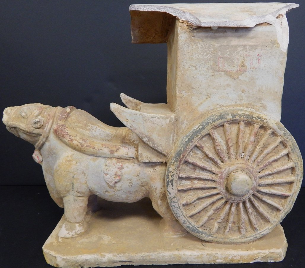 HAN DYNASTY POTTERY SCULPTURE: 12" X 9.5" EXCELLENT PIECE!! GOOD CONDITION. WE DO NOT SHIP. PLEASE CONTACT A SHIPPING CENTER OF YOUR CHOICE USING ZIP CODE LOCATION 33460. CHECK OUR WEBSITE FOR MORE DETAILS & UPDATES.
