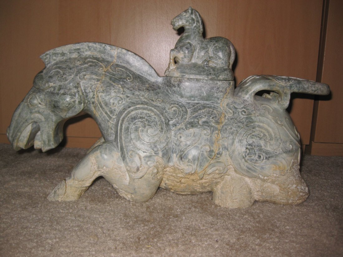 Magnificent Warring States, Jade Horse Container & Lid - 2