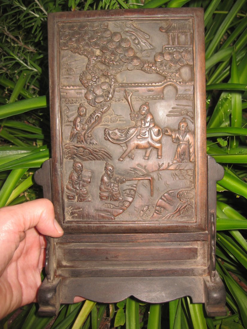 Chinese Wooden board table screen carving, Qing dynasty