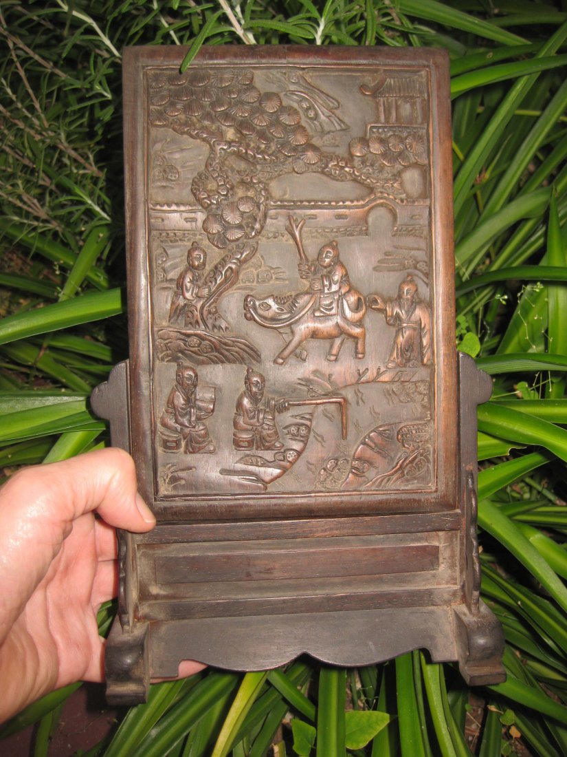 Chinese Wooden board table screen carving, Qing dynasty - 2