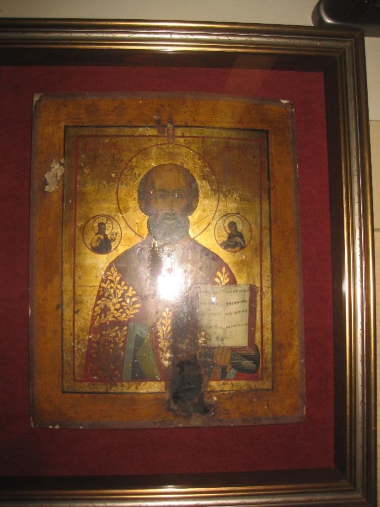 Genuine St. Nicolas Russian icon, 14x11in., 19th c (1 of 10)