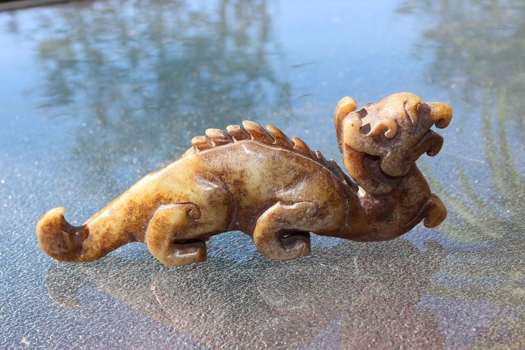 Chinese carved soap stone dragon (1 of 10)