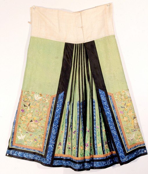 Antique Chinese Silk Skirt Embroidery (1 of 6)
