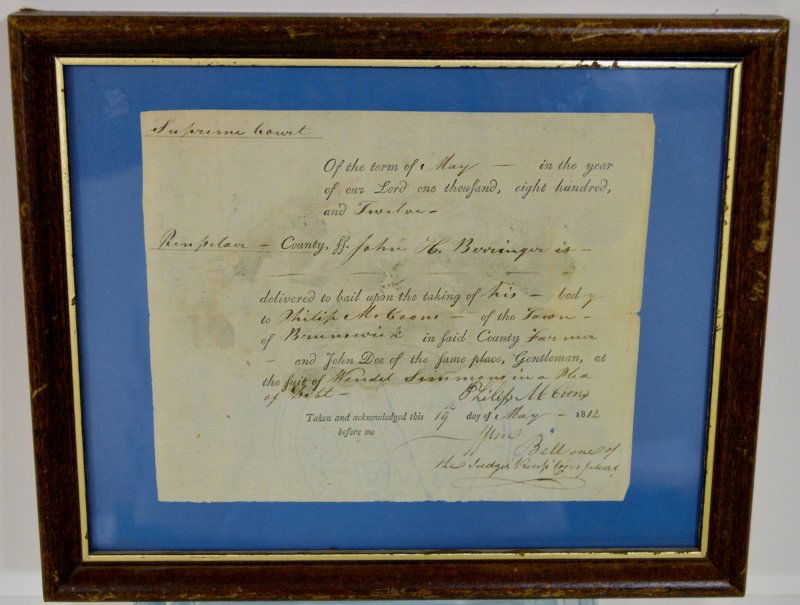 1812 supreme court Orders Bounty Hunter bring someone t: 1812 supreme court Orders a Bounty Hunter to bring someone to jail