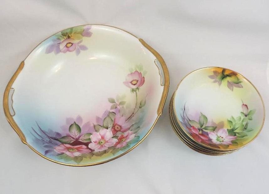 NIPPON FRUIT SERVICE FOR 6: 1 LARGE SERVING BOWL 6 MATCHING SMALL BOWLS 