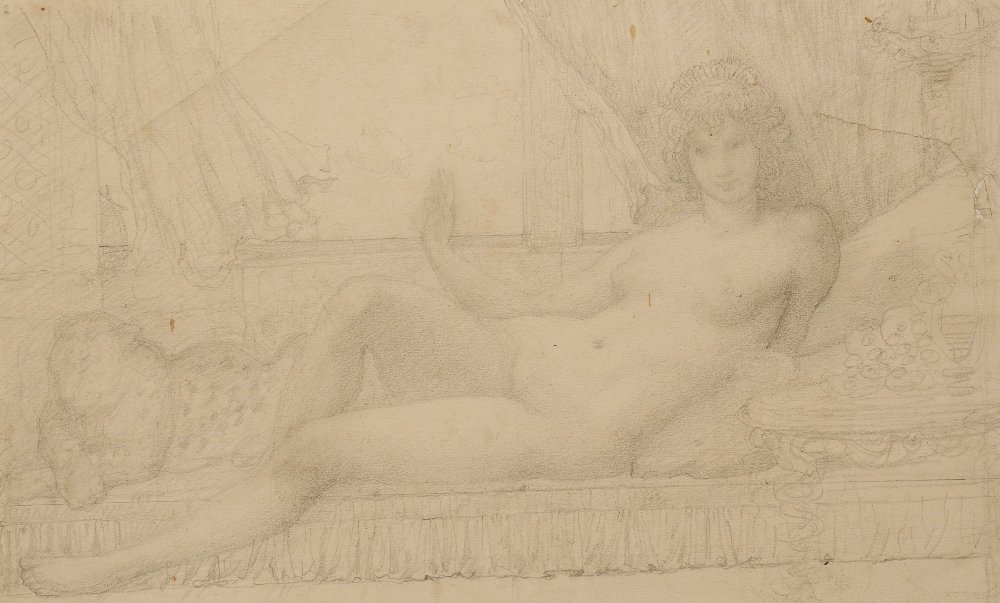 ATTRIBUTED TO WILLIAM BLAKE RICHMOND (1842-1874) "Leopa: ATTRIBUTED TO WILLIAM BLAKE RICHMOND (1842-1874) "Leopaida", inscribed to the lower right "For illustrating it seems, a book called the 'brown book' - who was Leopaida?" with a further title inscripti