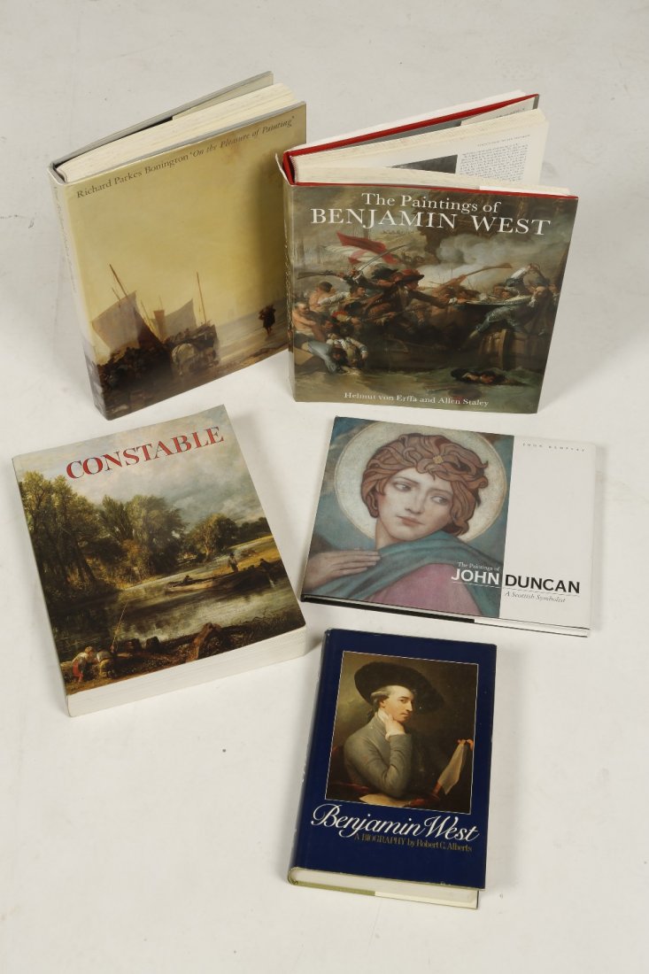 A COLLECTION OF ART BOOKS including "The Paintings of B: A COLLECTION OF ART BOOKS including "The Paintings of Benjamin West", "George Stubbs 1724-1806", "Constable", "Reynolds" and others, all relating to artists and their work.