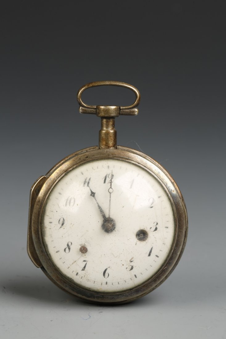 A GENTLEMAN'S SILVER OPEN FACED POCKET WATCH, the white: A GENTLEMAN'S SILVER OPEN FACED POCKET WATCH, the white enamel dial with Arabic numerals, the fusee movement inscribed "Julien Le Roy, Paris 3788"