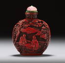 A Qing Dynasty Cinnabar Lacquer Snuff Bottle