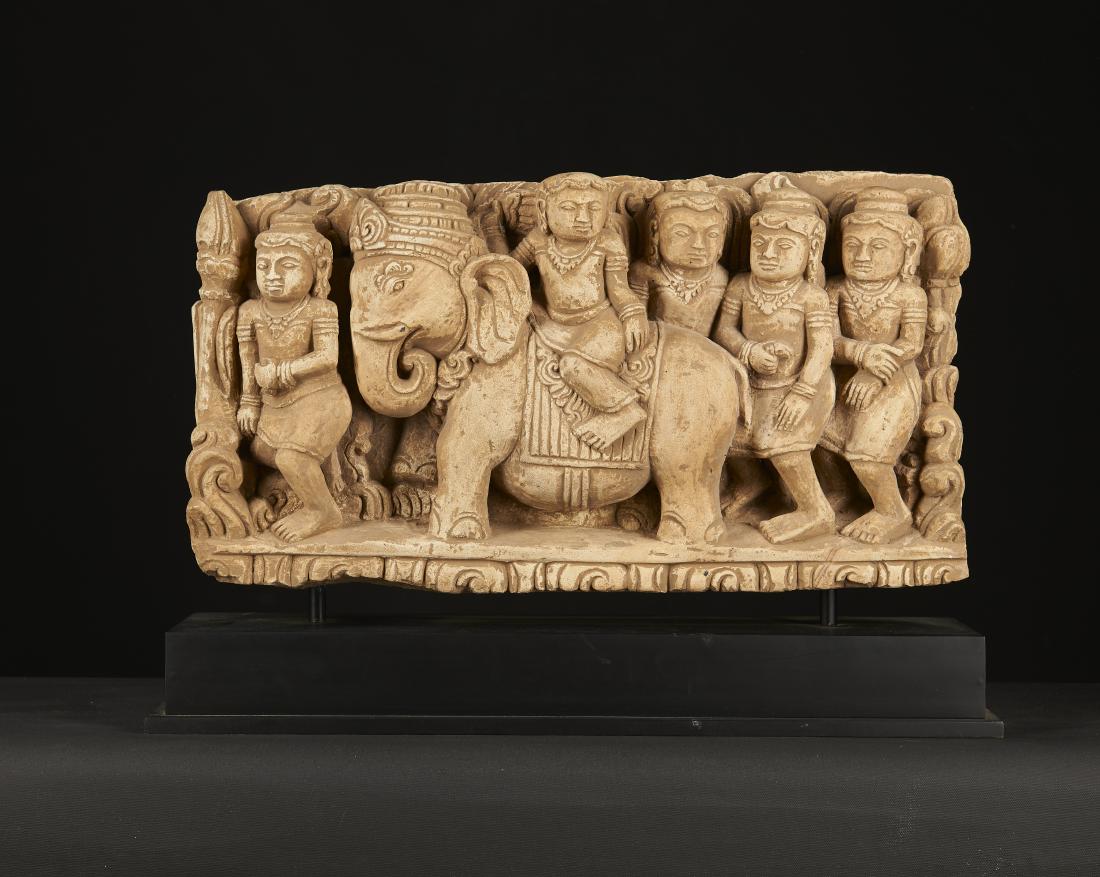 A Large Southeast Asian Stone Panel of Prince on (1 of 1)