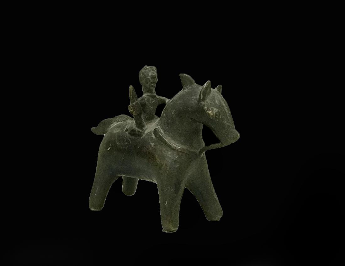 A Fine Indian Bronze Sculpture of Horse and Rider (1 of 1)