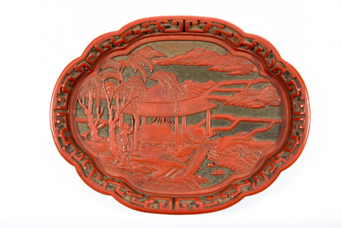 A Fine Cinnabar Lacquer Basin, Ming Dynasty (1 of 2)