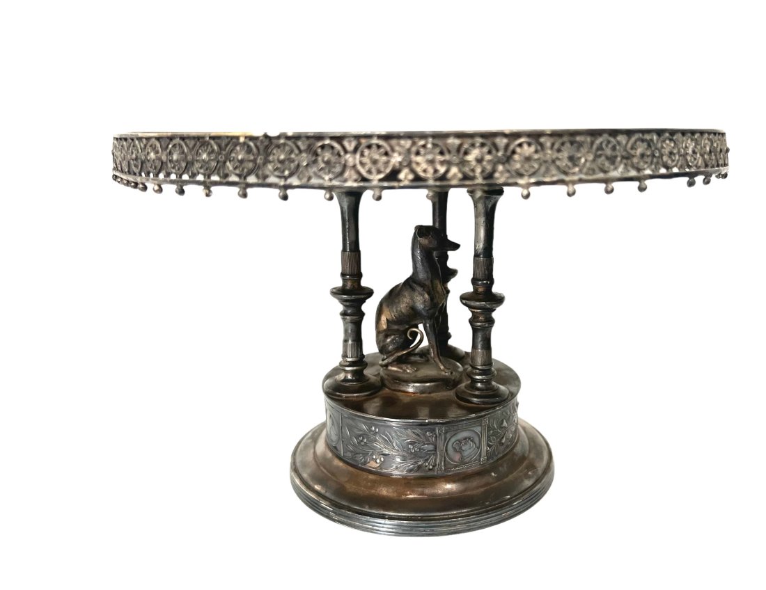 AMERICAN SILVER PLATE FIGURAL CENTERPIECE, REED BARTON (1 of 10)