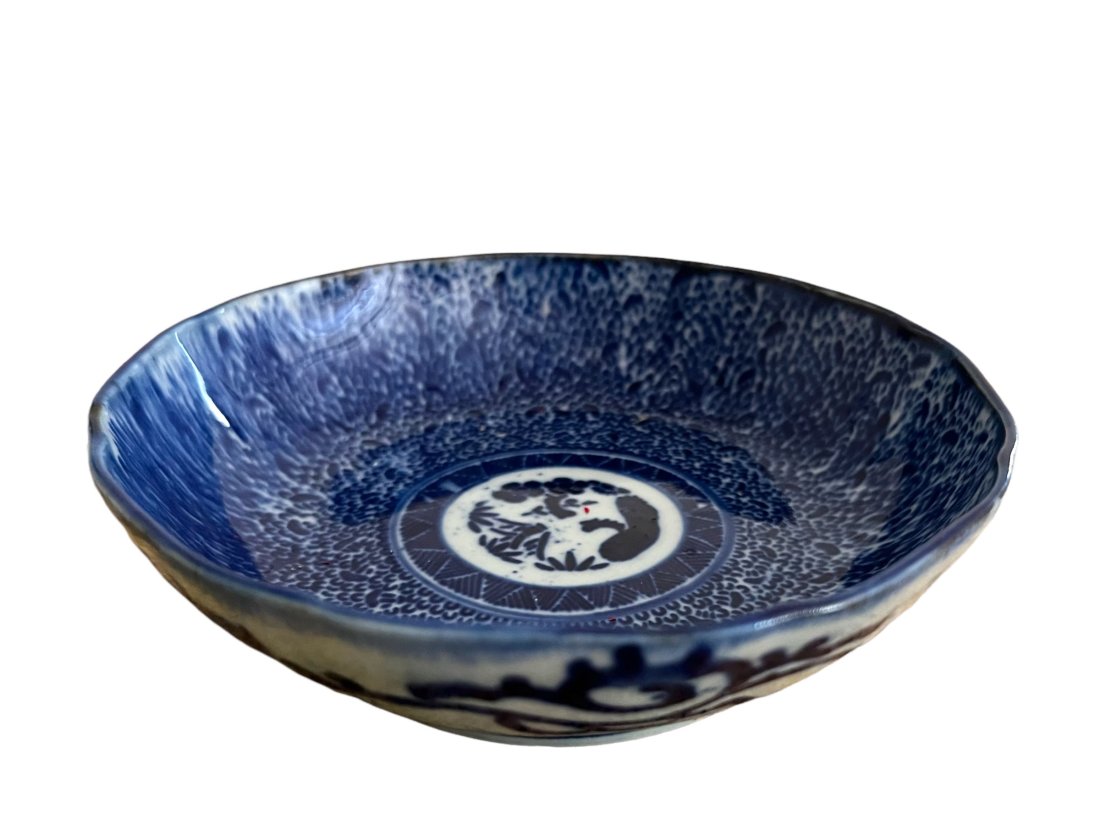 VITAGE JAPANESE PORCELAIN BOWL DISH possibly late 19th century MEIJI: VITAGE JAPANESE BLUE AND WHITE PORCELAIN BOWL DISH possibly ARITA late 19th century MEIJI PERIOD SIZE DIA 6" INCH GOOD CONDITION