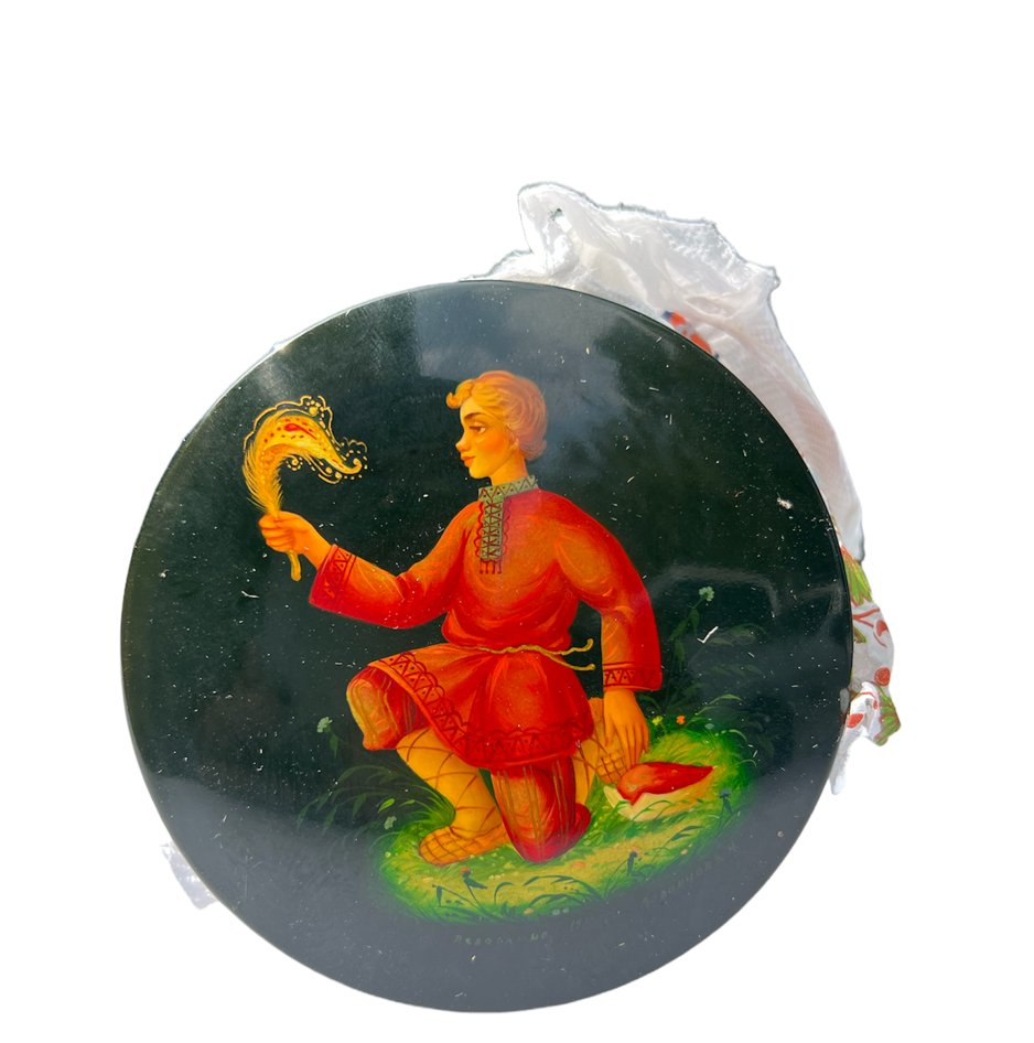 VINTAGE RUSSIAN SOVIET HAND PAINTED LACQUERED WOODEN BOX SIGNED FEDOSKINO (1 of 7)