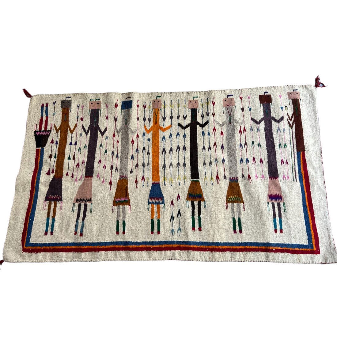 VINTAGE RARE NATIVE AMERICAN HANDWOVEN  RUG (1 of 13)