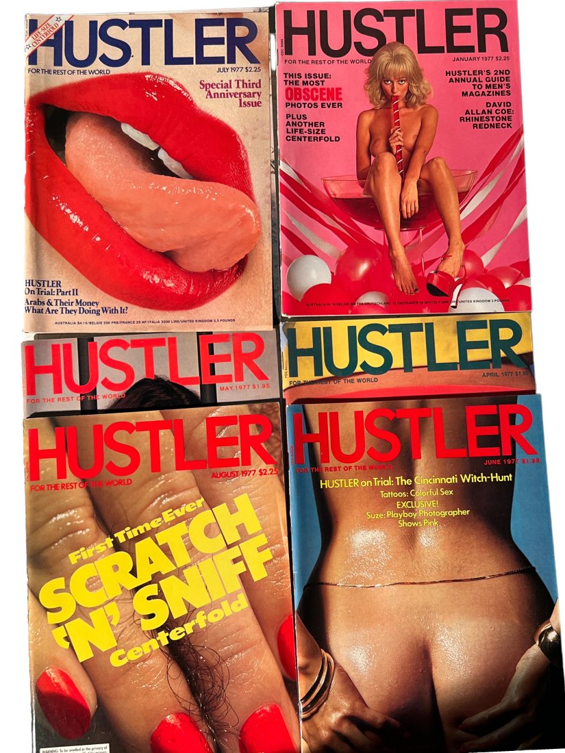 SET OF 6 Hustler Magazine  1977 (1 of 1)