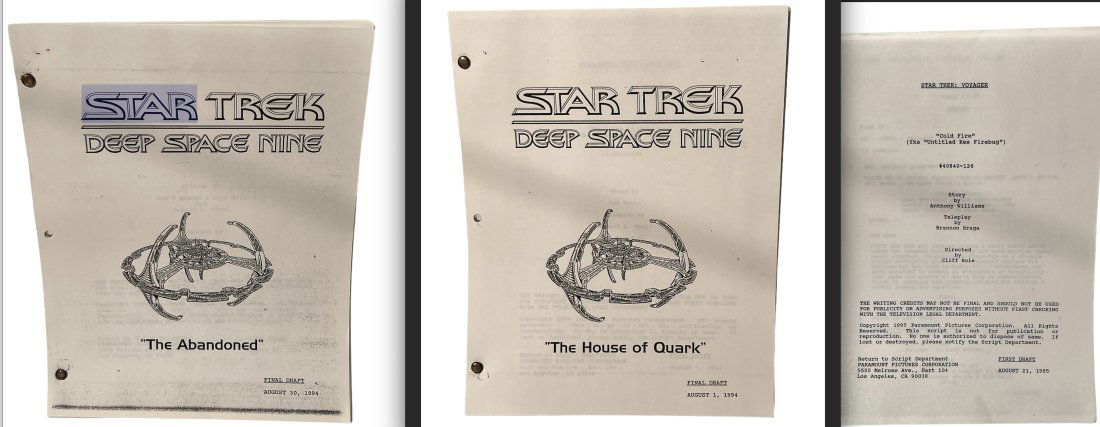 LOT OF 3 Star Trek VOYAGER 1994 scripts NOTES (1 of 1)