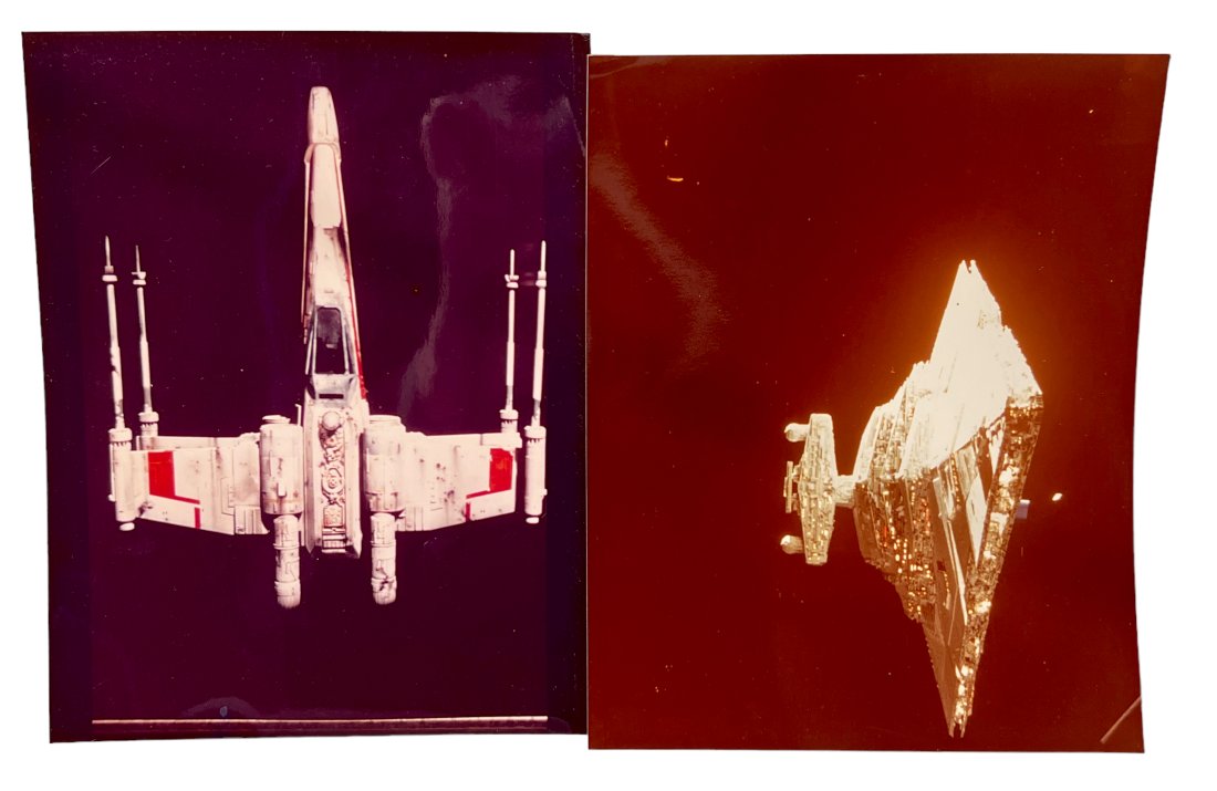 LOT OF 2 VINTAGE STAR WARS HIGH QUALITY PHOTO SPACESHIP (1 of 2)