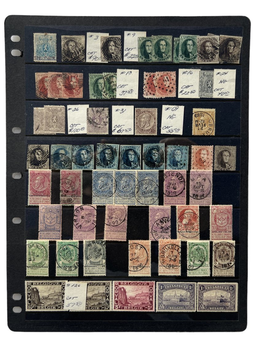 SET OF US AND BELGIAN POSTAGE STAMPS: SET OF BELGIAN POSTAGE STAMPS