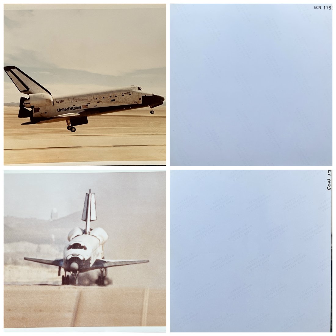 SET OF TWO ORIGINAL NASA PHOTO SPACE SHUTTLE COLUMBIA (1 of 3)