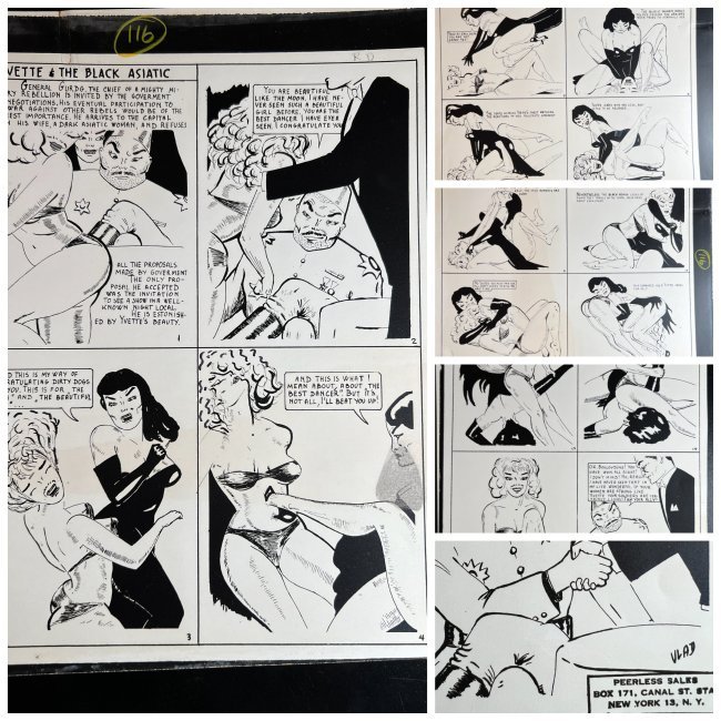 YVETTE & THE BLACK ASIATIC BY VLAD: VLAD - YVETTE & THE BLACK ASIATIC FROM ERIC STANTON ARCHIVES Ink over paper