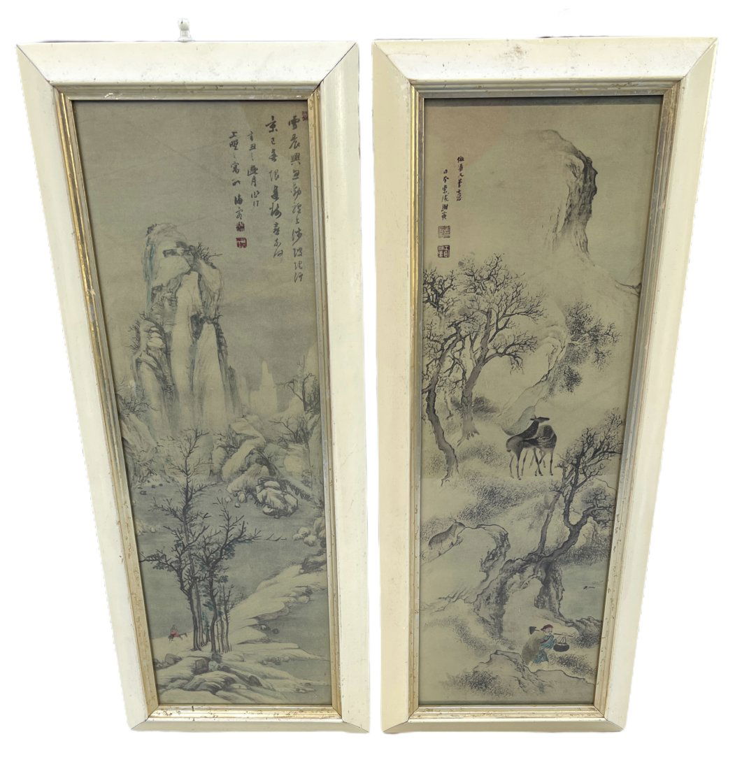 Set of 2  Japanese paintings Woodblock Print signed (1 of 7)