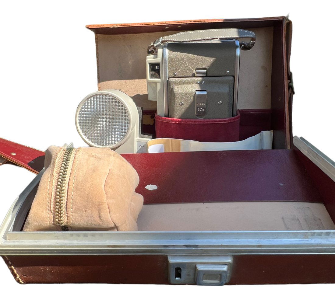 Vintage Polaroid Land Camera with Leather Case and Flash (1 of 8)