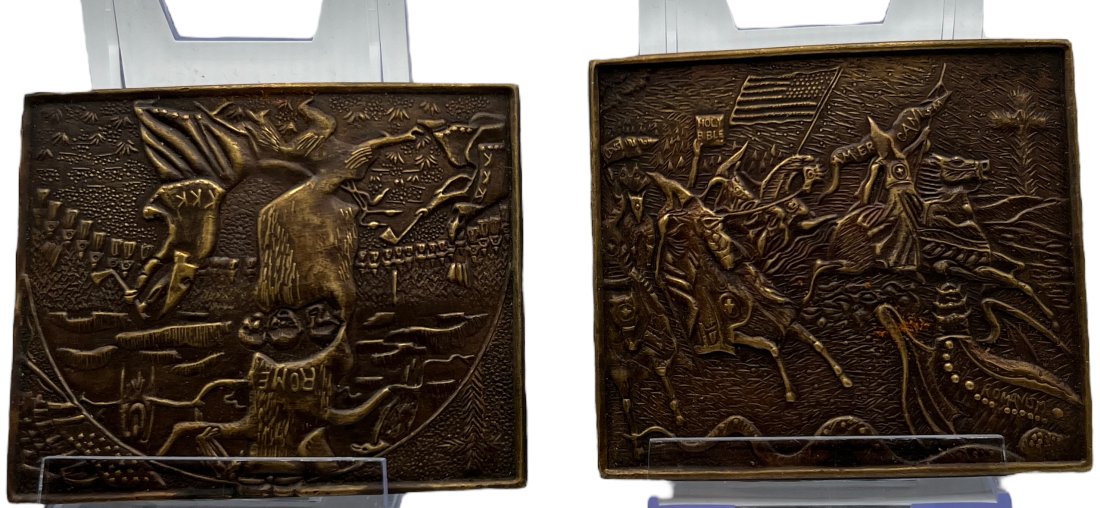 SET OF TWO VINTAGE AMERICAN BELT BUCKLE: SET OF TWO VINTAGE AMERICAN BELT BUCKLE, DANIEL LOW& CO SALEM.MASS. WITCH