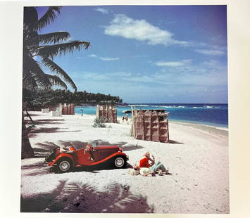 SLIM AARONS PHOTOGRAPH OF JOHN RAWLINGS MONTEGO BAY BEACH GETTY IMAGES HULTON ARCHIVE: SLIM AARONS PHOTOGRAPH OF JOHN RAWLINGS MONTEGO BAY BEACH GETTY IMAGES HULTON ARCHIVE, 20" X 24"