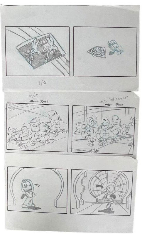 STAR WARS WARNERS ANIMANIACS ANIMATION PRODUCTION STORY BOARD DRAWING (1 of 2)