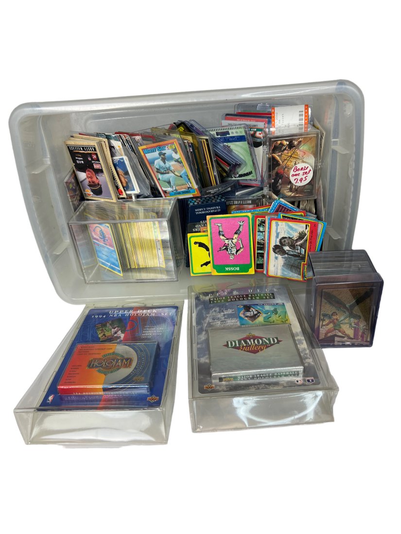 LARGE BOX LOT VARIOUS MIXED TRADING CARDS POKEMON NBA BASEBALL FOOTBALL (1 of 10)