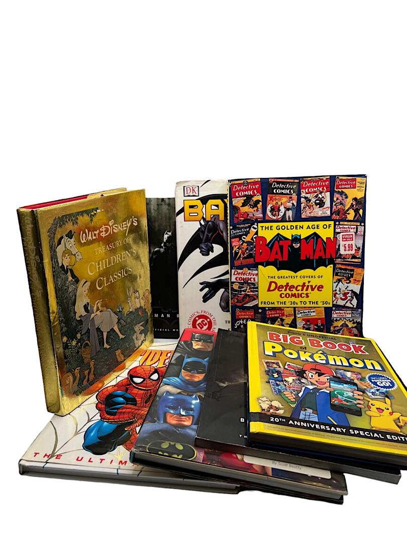 LOT OF VINTAGE BOOKS DISNEY BATMAN POKEMON: LOT OF VINTAGE BOOKS DISNEY BATMAN POKEMON
