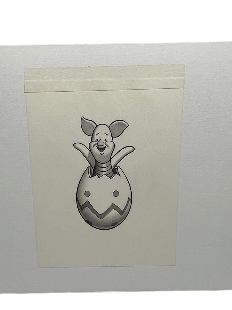 ORIGINAL RARE DISNEY WINNIE THE POOH PIGLET ANIMATION PENCIL DRAWING PRODUCTION SKETCH: ORIGINAL RARE DISNEY WINNIE THE POOH PIGLET ANIMATION PENCIL DRAWING PRODUCTION SKETCH