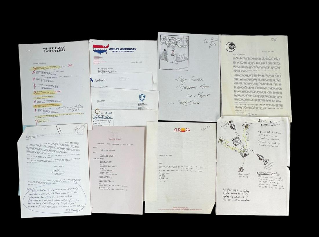 Various letters related to movie actor Sylvester Stallone: Various letters related to Sylvester