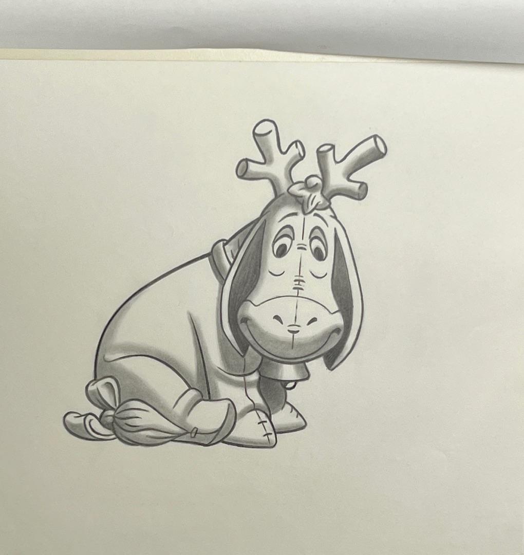 Disney Winnie the Pooh Eeyore gloomy animation drawing production sketch (1 of 1)