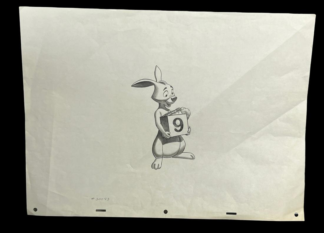 Disney Winnie the Pooh Rabbit animation drawing production sketch (1 of 2)