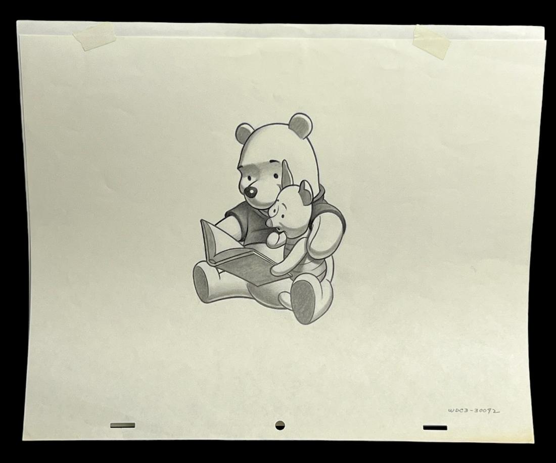 Disney Winnie the Bear animation drawing production sketch: Disney Winnie the Pooh Bear animation drawing production sketch 13 x 11