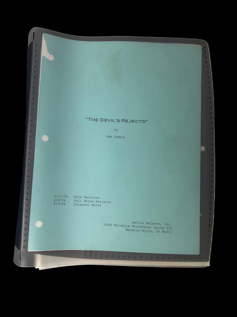 The Devil's rejects Rob Zombie signed script and related paperwork, from the estate of Sid Haig. (1 of 7)